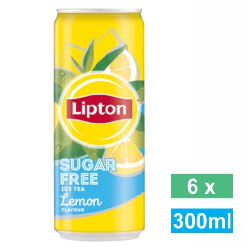 Picture of LIPTON ICE TEA LEMON SUGAR FREE CAN 6x300ml