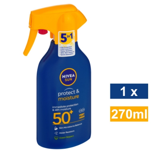 Picture of NIVEA SUN SUNSCREEN PROTECT & MOISTURE TRIGGER SPRAY SPF50+ 270ml 