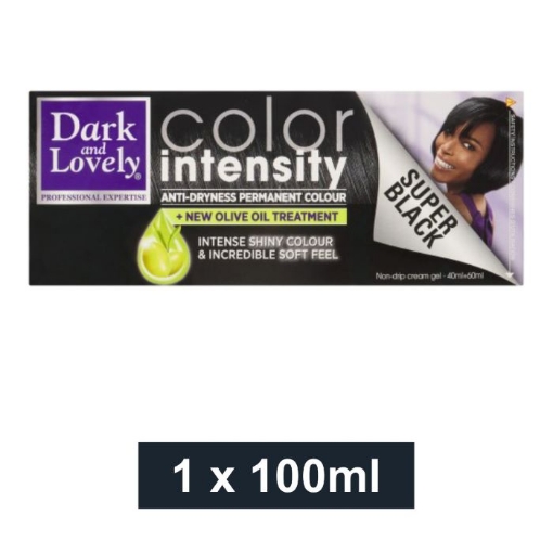 Picture of DARK & LOVELY SUPER BLACK 1B COLOR INTENSITY HAIR COLOR 100ML 