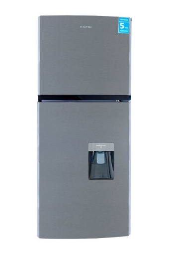 Picture of CAPRI TOP FREEZER / BOTTOM FRIDGE WITH WATER DISPENSER METALLIC 340L