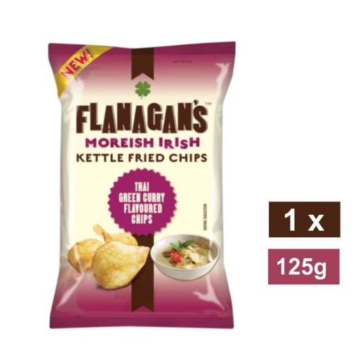 Picture of FLANAGAN'S THAI GREEN CURRY KETTLE FRIED CHIPS 125g