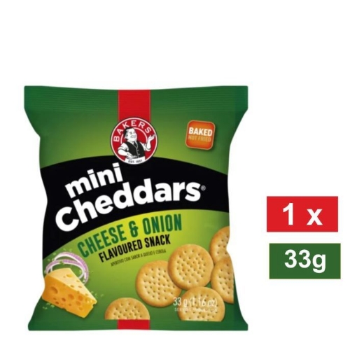 Picture of BAKERS MINI CHEDDARS CHEESE & ONION FLAVOURED SNACKS 33g