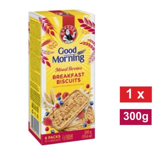 Picture of BAKERS GOOD MORNING MIXED BERRIES FLAVOURED BREAKFAST BISCUITS 300g