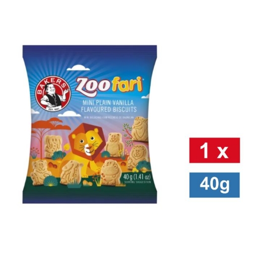 Picture of BAKERS ZOOFARI MINI PLAIN VANILLA FLAVOURED BISCUITS 40g