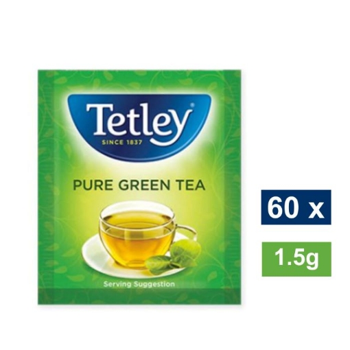 Picture of TETLEY PURE GREEN TEA ENVELOPES 60x1.5g