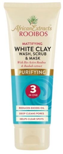 Picture of AFRICAN EXTRACTS ROOIBOS MATTIFYING WHITE CLAY WASH+SCRUB & MASK 100ml