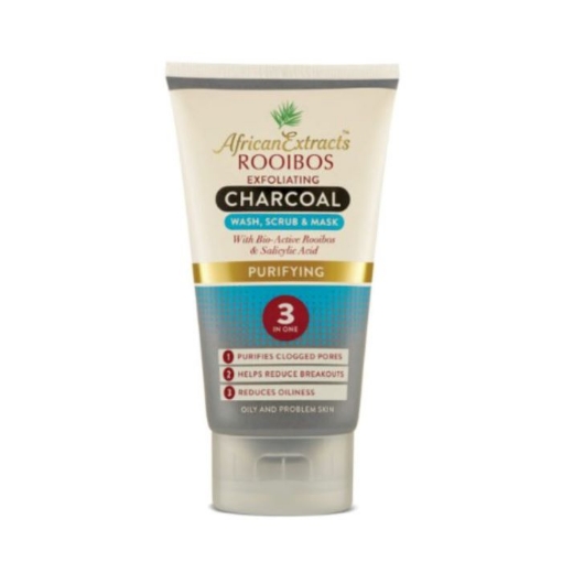 Picture of AFRICAN EXTRACTS ROOIBOS PURIFYING EXFOLIATING CHARCOAL WASH SCRUB & MASK 150ml