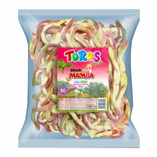Picture of TOROS BLACK MAMBA SOUR JELLIES 55pcs