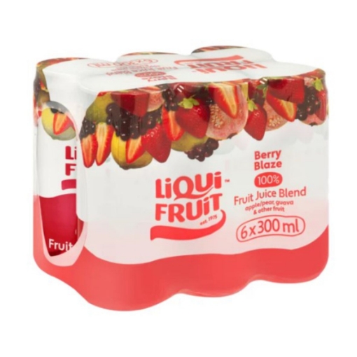 Picture of LIQUIFRUIT BERRY BLAZE 100% JUICE CAN 6x300ml 