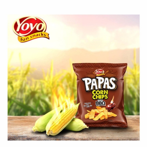 Picture of YOYOS PAPAS BBQ FLAVOURED CORN CHIPS 50G
