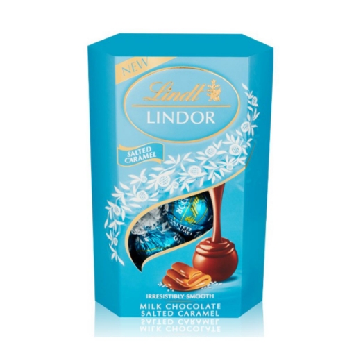 Picture of LINDT LINDOR SALTED CARAMEL CHOCOLATE CORNET TRUFFLES 200g 