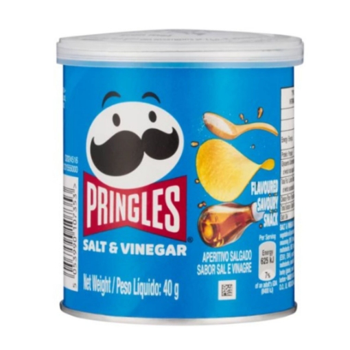 Picture of PRINGLES SALT & VINEGAR FLAVOURED SAVOURY SNACK 40g 