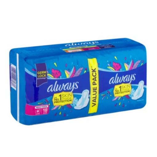 Picture of ALWAYS MAXI THICK LONG SANITARY PADS 18's