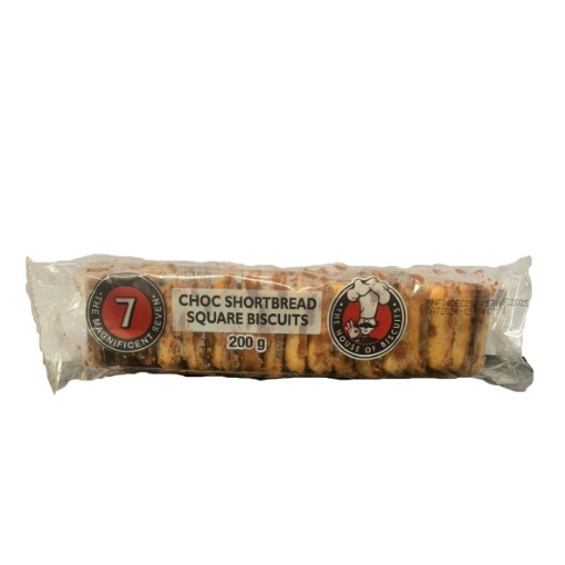 Picture of  MAGNIFICENT 7 CHOC SHORTBREAD SQUARES BISCUITS 200g  