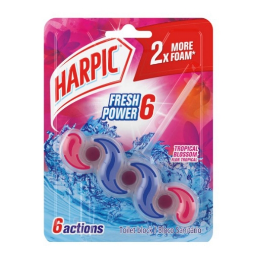 Picture of HARPIC FRESH POWER 6 TROPICAL BLOSSOM TOILET BLOCKS 35g
