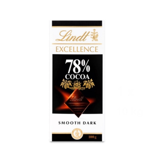 Picture of LINDT EXCELLENCE 78% COCOA SMOOTH DARK CHOCOLATE SLAB 100G 
