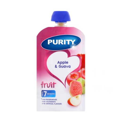 Picture of PURITY BABY FOOD APPLE & GUAVA POUCH 110ml 