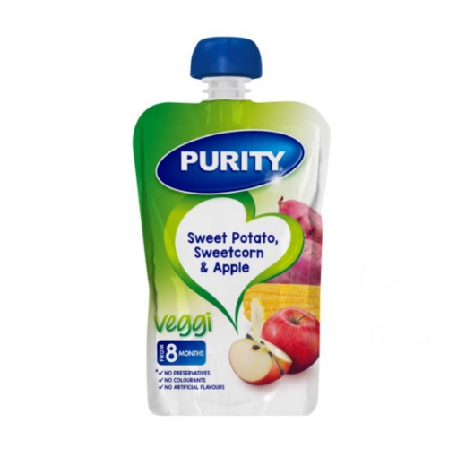 Picture of PURITY BABY FOOD SWEET POTATO, APPLE & SWEETCORN POUCH 110ml 