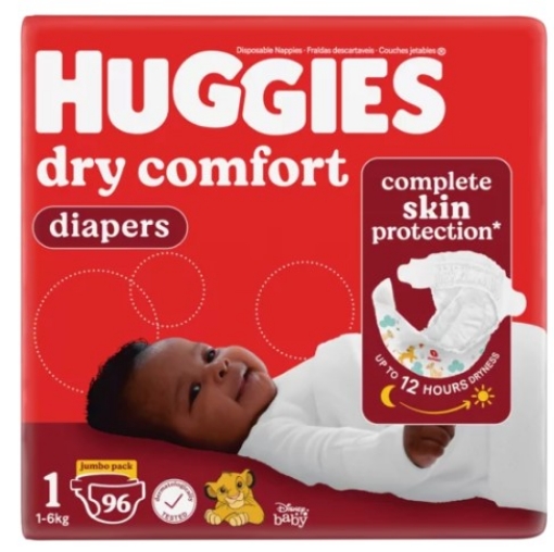 Picture of HUGGIES DRY COMFORT DIAPERS SIZE 1, 96s